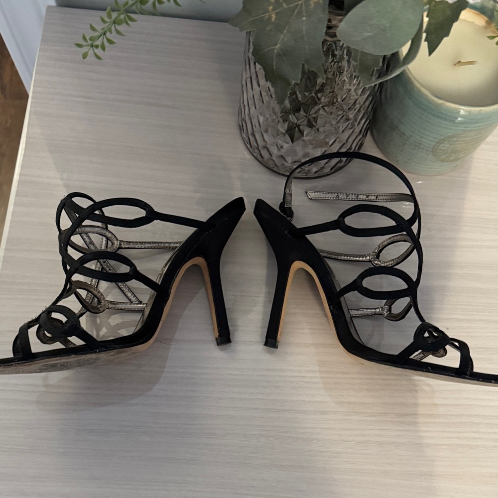 BCBGMaxAzria Black Strappy Heels - Picture 9 of 11